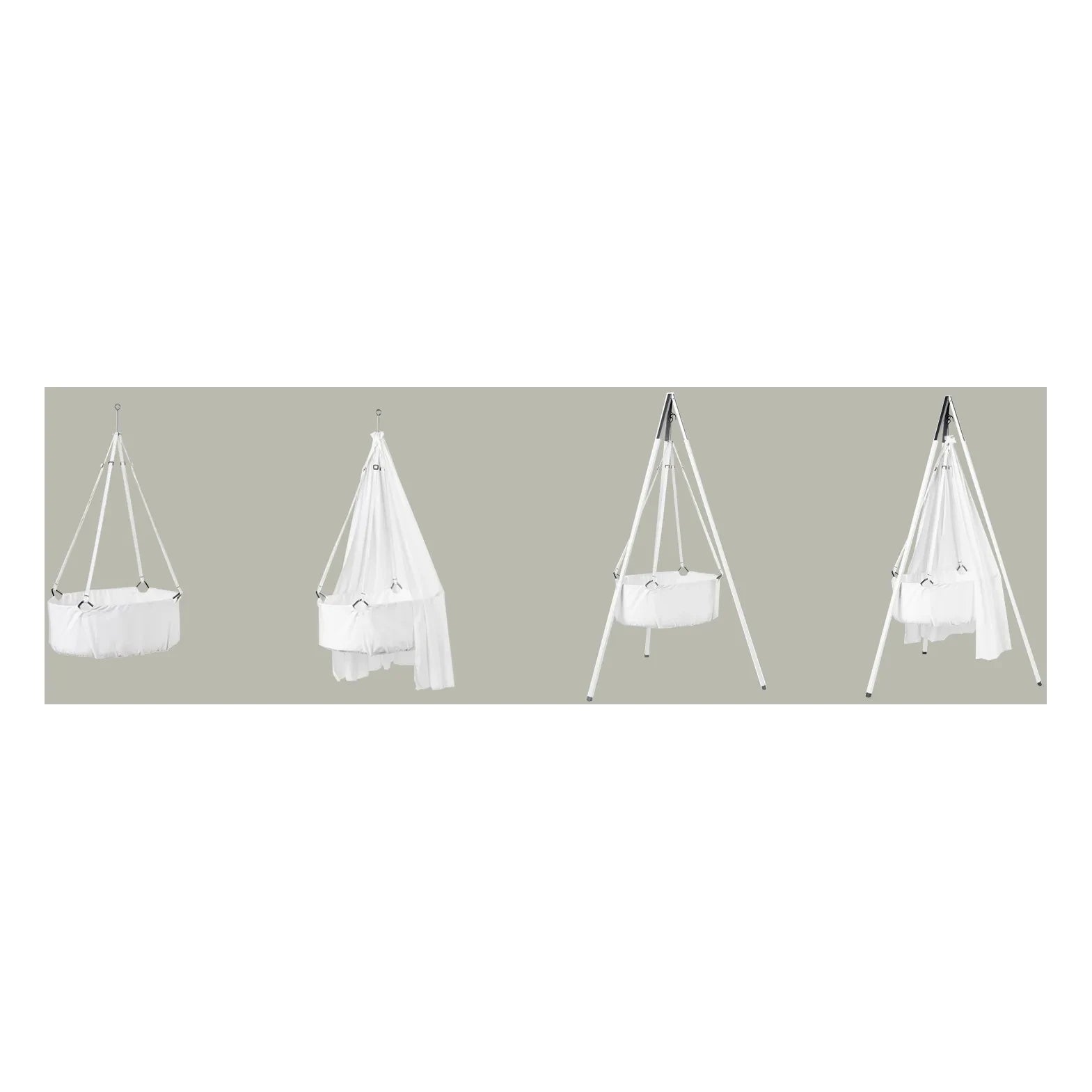 Leander - Complete cradle with stand, 83 x 50 cm | White