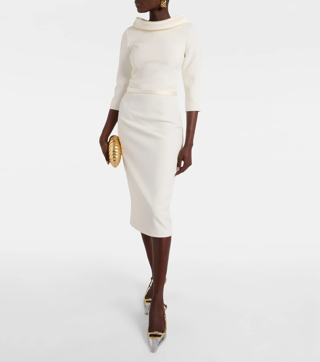 Safiyaa - Bridal Meryl crêpe midi dress
