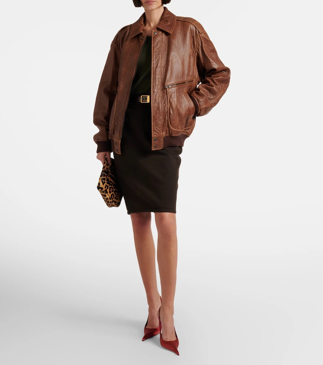 Saint Laurent - Padded leather blouson jacket