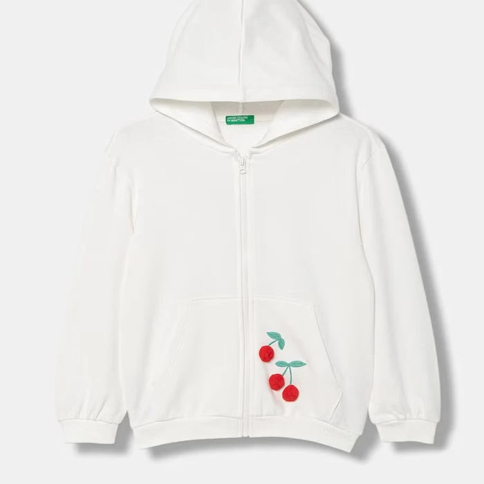 United Colors of Benetton çocuklar için pamuklu kapüşonlu sweatshirt