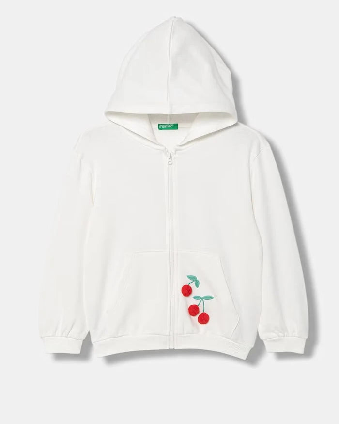 United Colors of Benetton çocuklar için pamuklu kapüşonlu sweatshirt