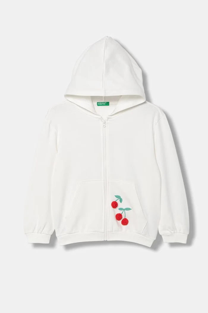 United Colors of Benetton çocuklar için pamuklu kapüşonlu sweatshirt