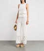Crochet Wide-Leg Trousers WHITE