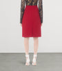 Valentino Red Wool-Blend Tweed Skirt