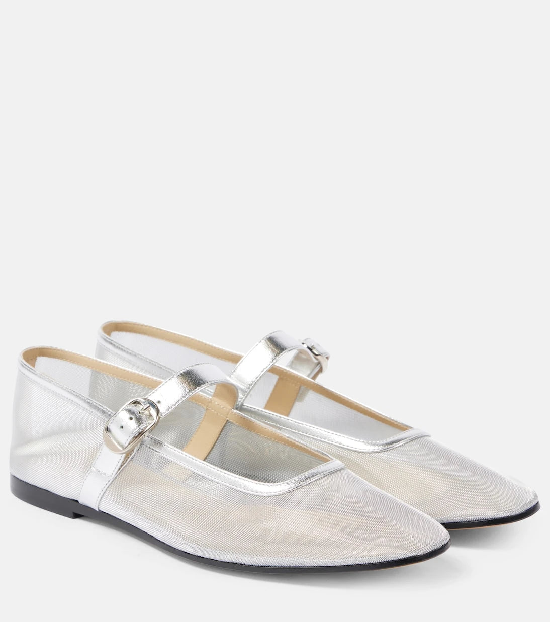 Le Monde Béryl - Leather-trimmed mesh ballet flats
