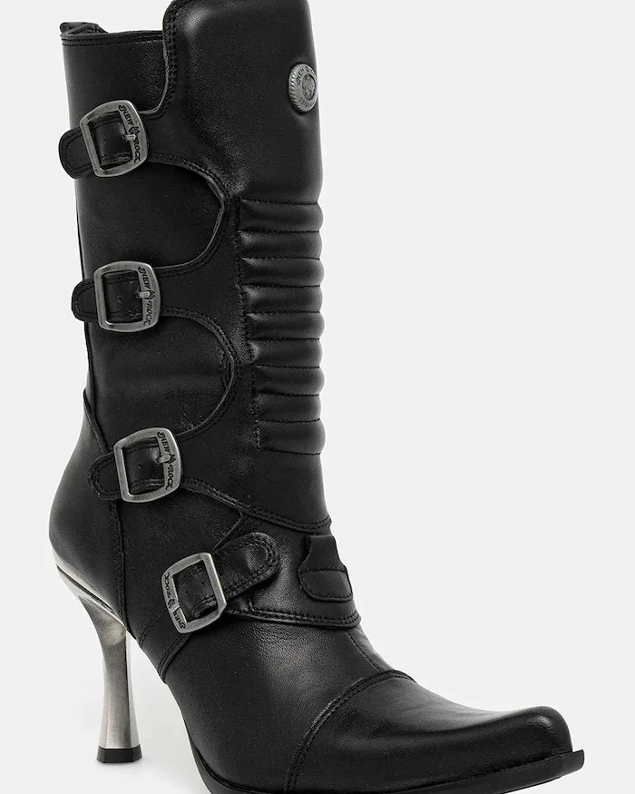 New Rock Crust Negro, Malicia Negro Tacon Caribe Acero Deri Botlar