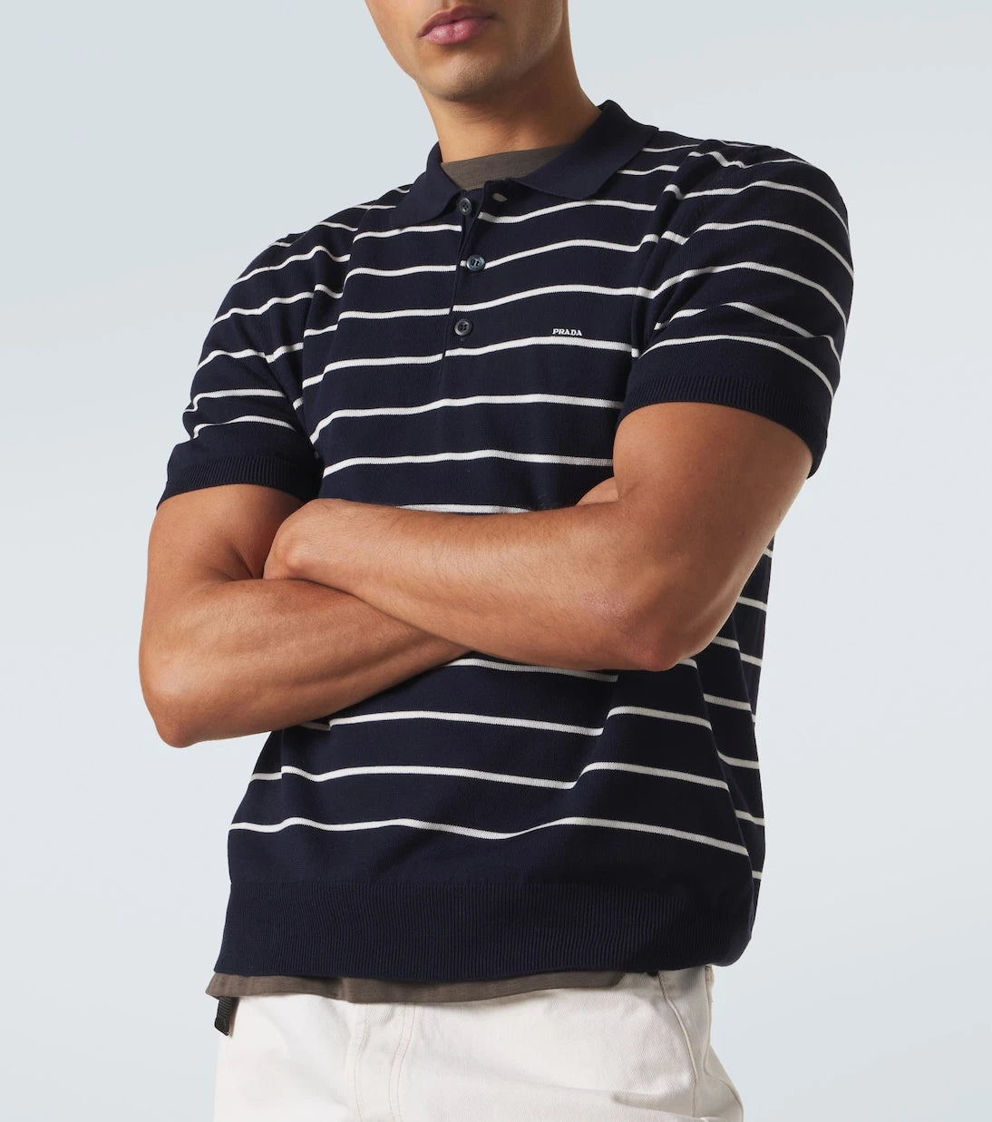 Prada - Striped cotton polo shirt