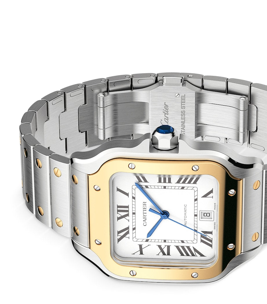 Stainless Steel and Yellow Gold Santos de Cartier Watch 39.8mm