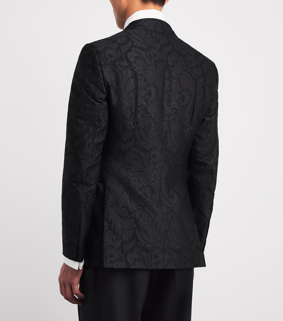 Mulberry Silk-Cotton Paisley Gregory Blazer BLACK