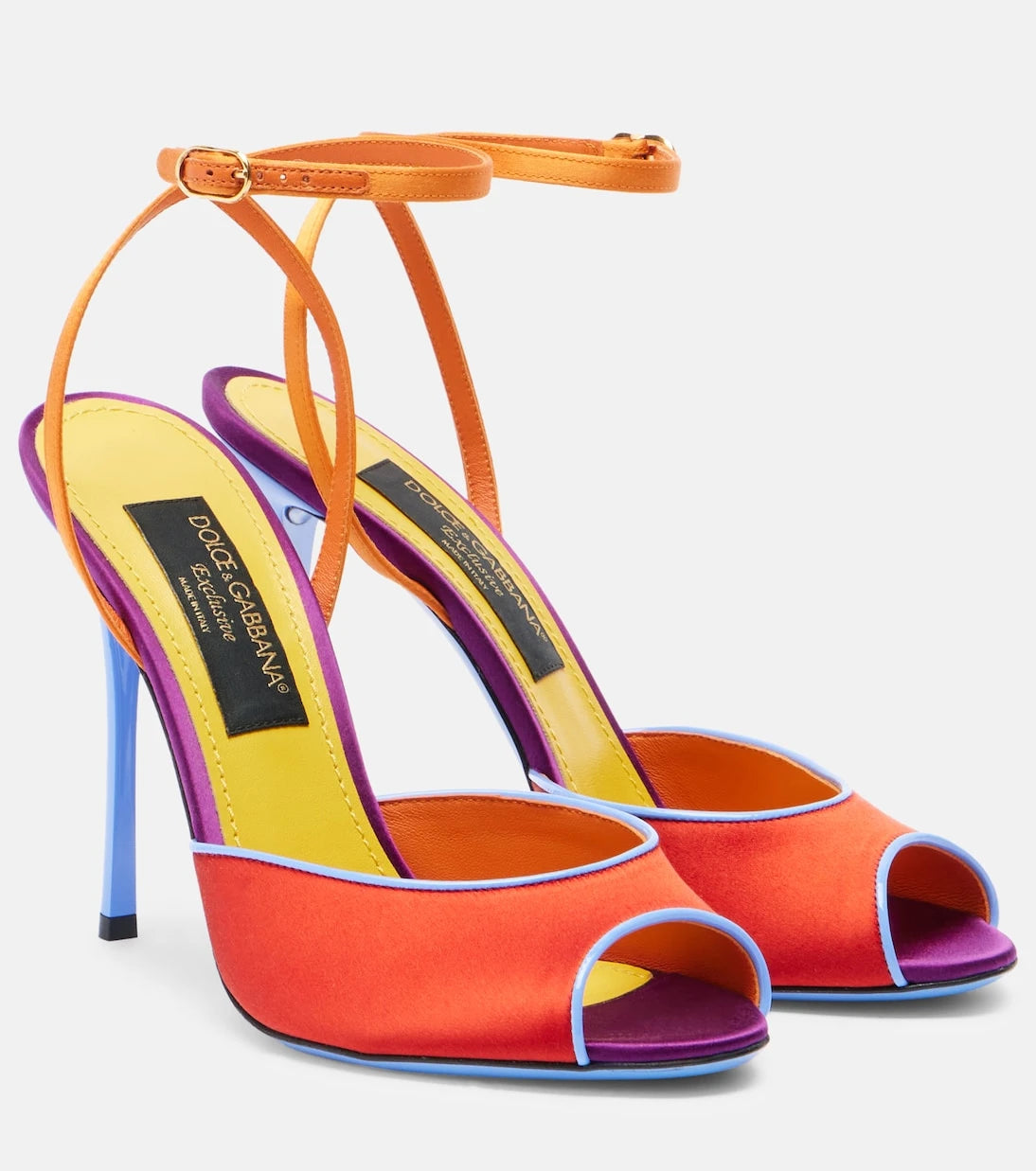 Dolce&Gabbana - Keira satin slingback sandals