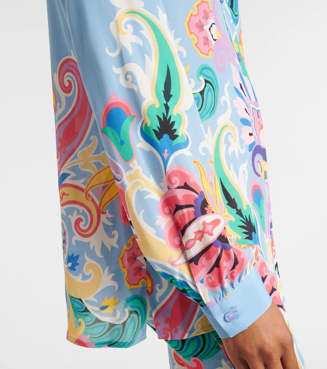 Etro - قميص من الساتان المطبوع