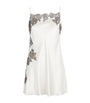 Carine Gilson Beige Silk Lace-Trim Short Slip Dress