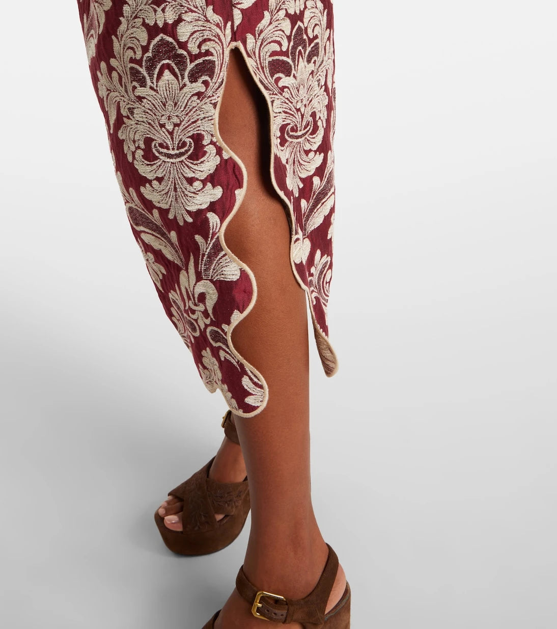 Farm Rio - Floral jacquard midi skirt