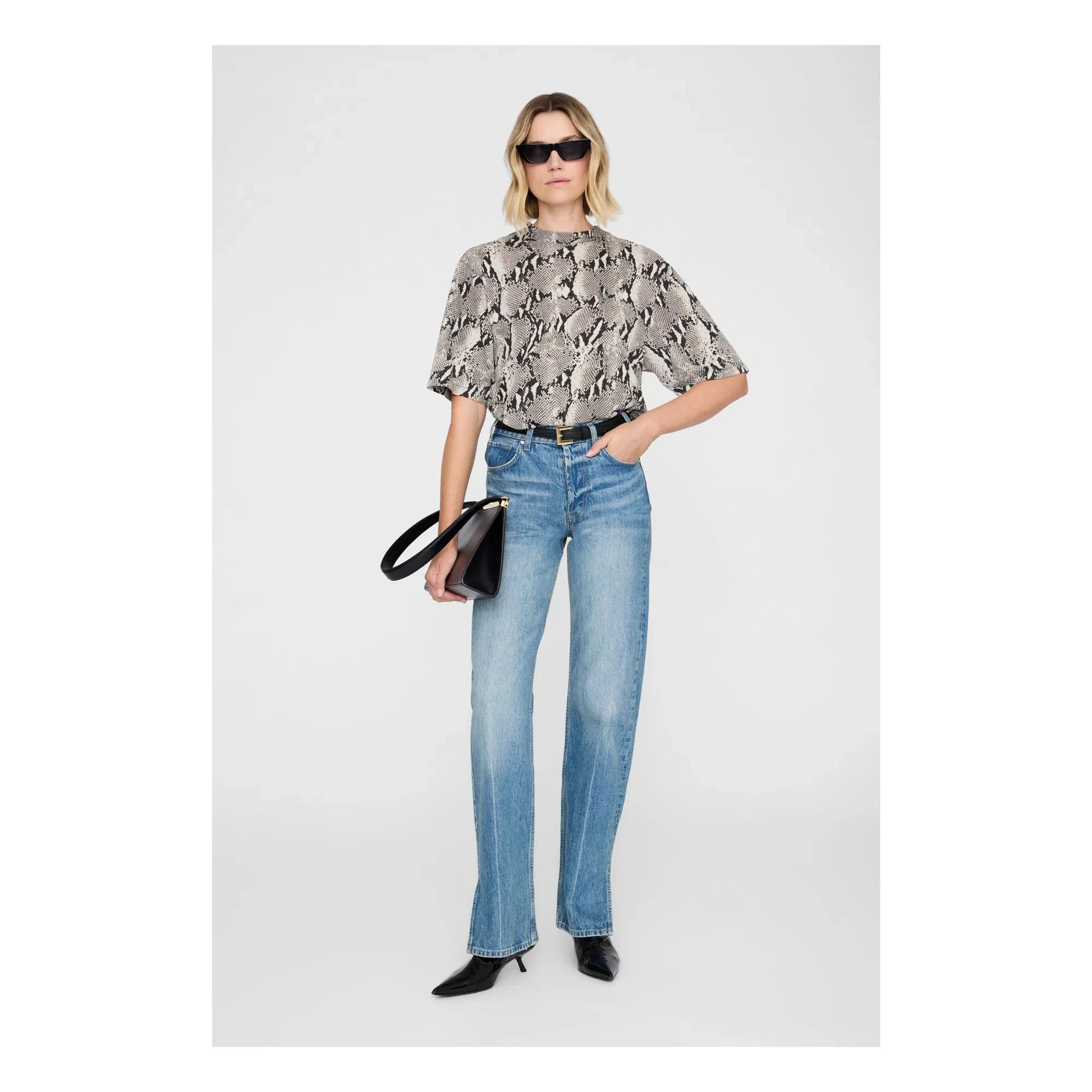 Anine Bing - Avi Python T-shirt | Grey