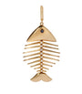 Yellow Gold and Diamond Fish Bones Charm