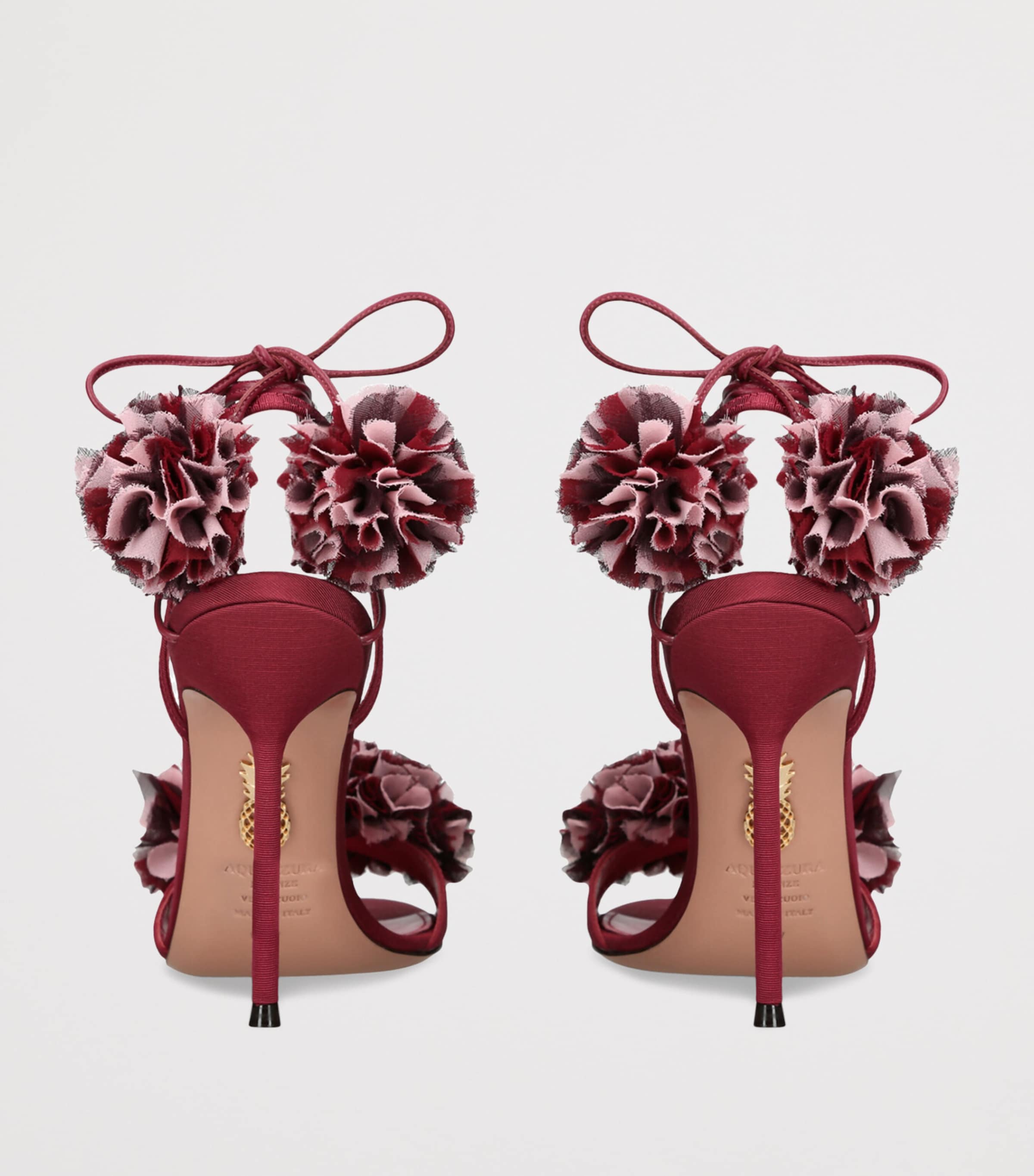 Aquazzura Leather Cherry Kiss Sandals 105