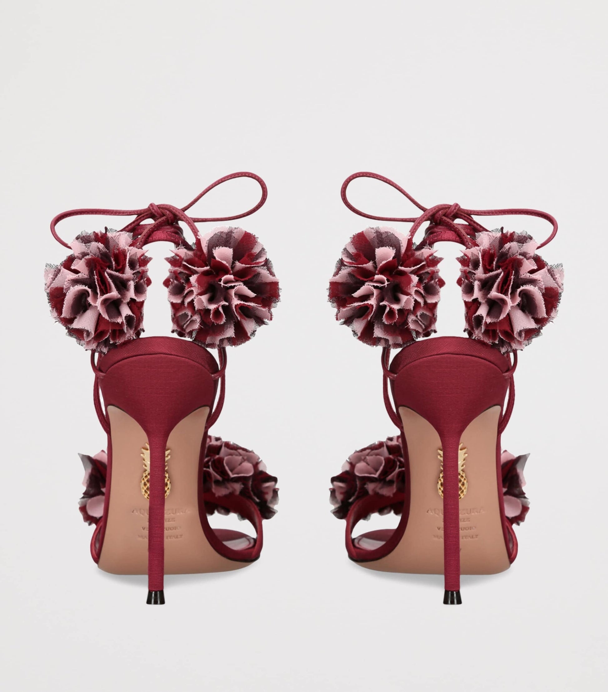 Aquazzura Leather Cherry Kiss Sandals 105