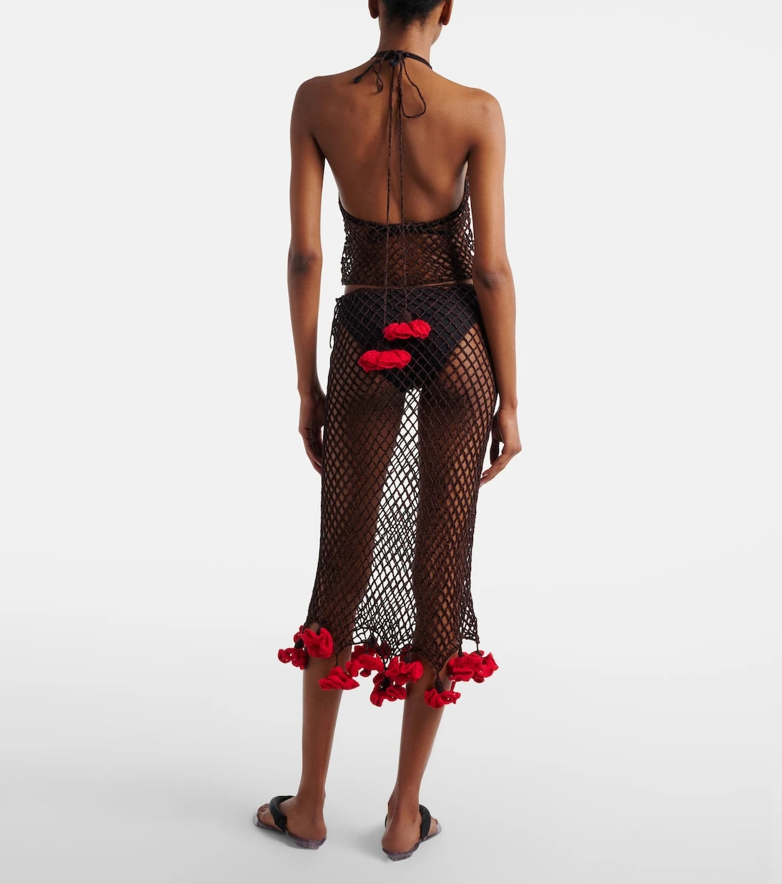 Alaïa - Open-knit cotton midi skirt