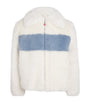 White Faux Fur Contrast Coat