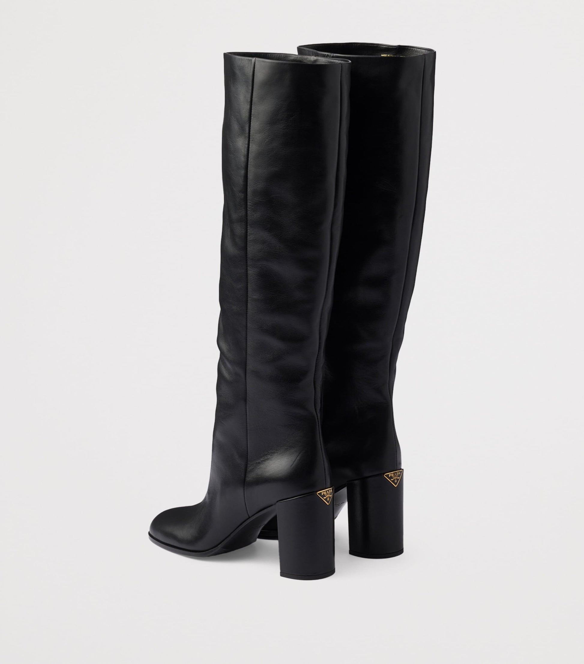 Prada Black Leather Knee-High Boots