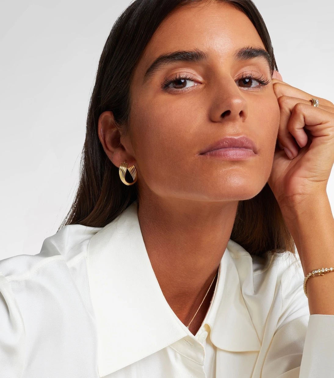 Stone and Strand - Swerve 10kt gold earrings