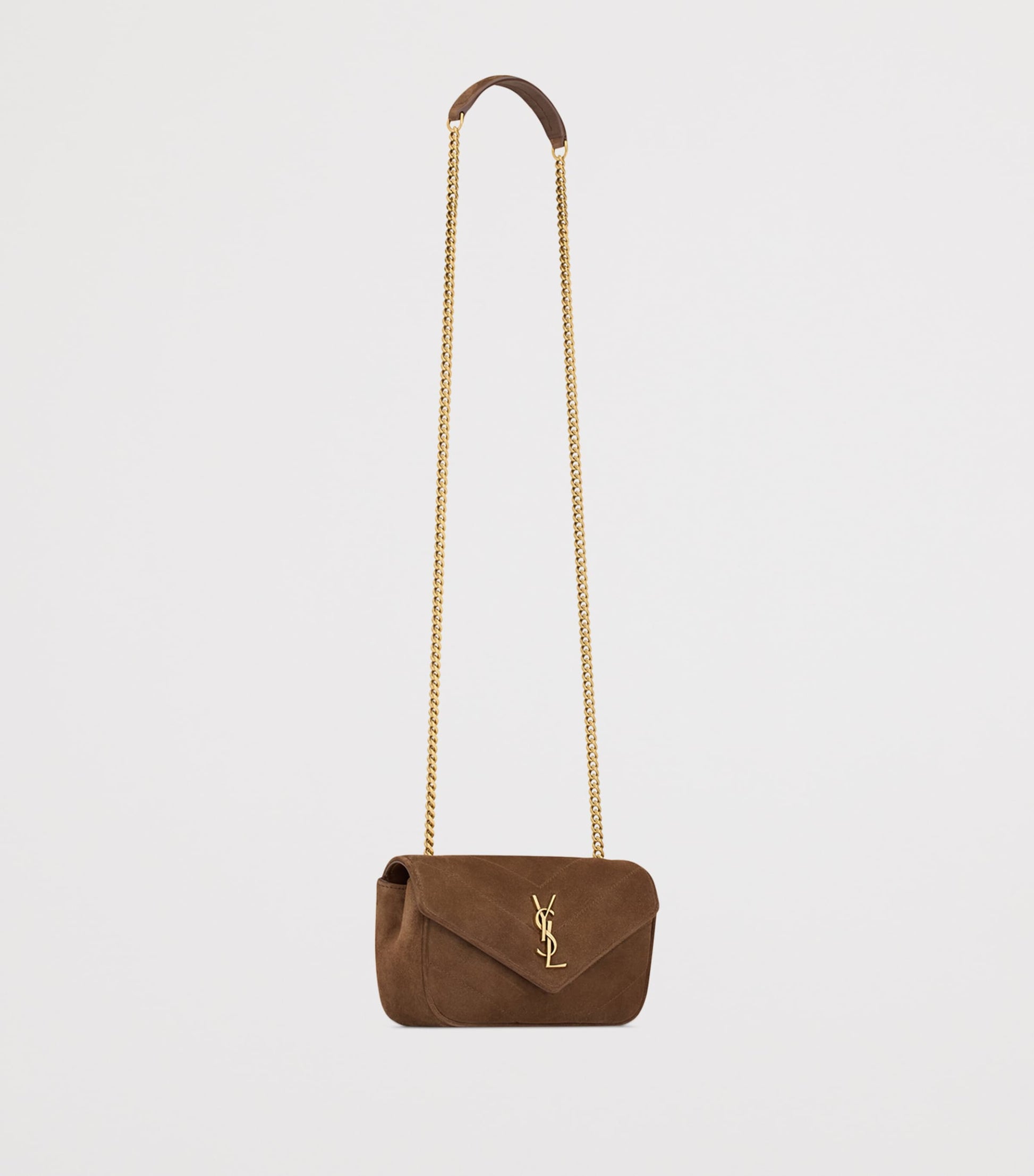 Saint Laurent Brown Mini Loulou Shoulder Bag