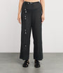 Black Cotton Wide-Leg Azura Trousers
