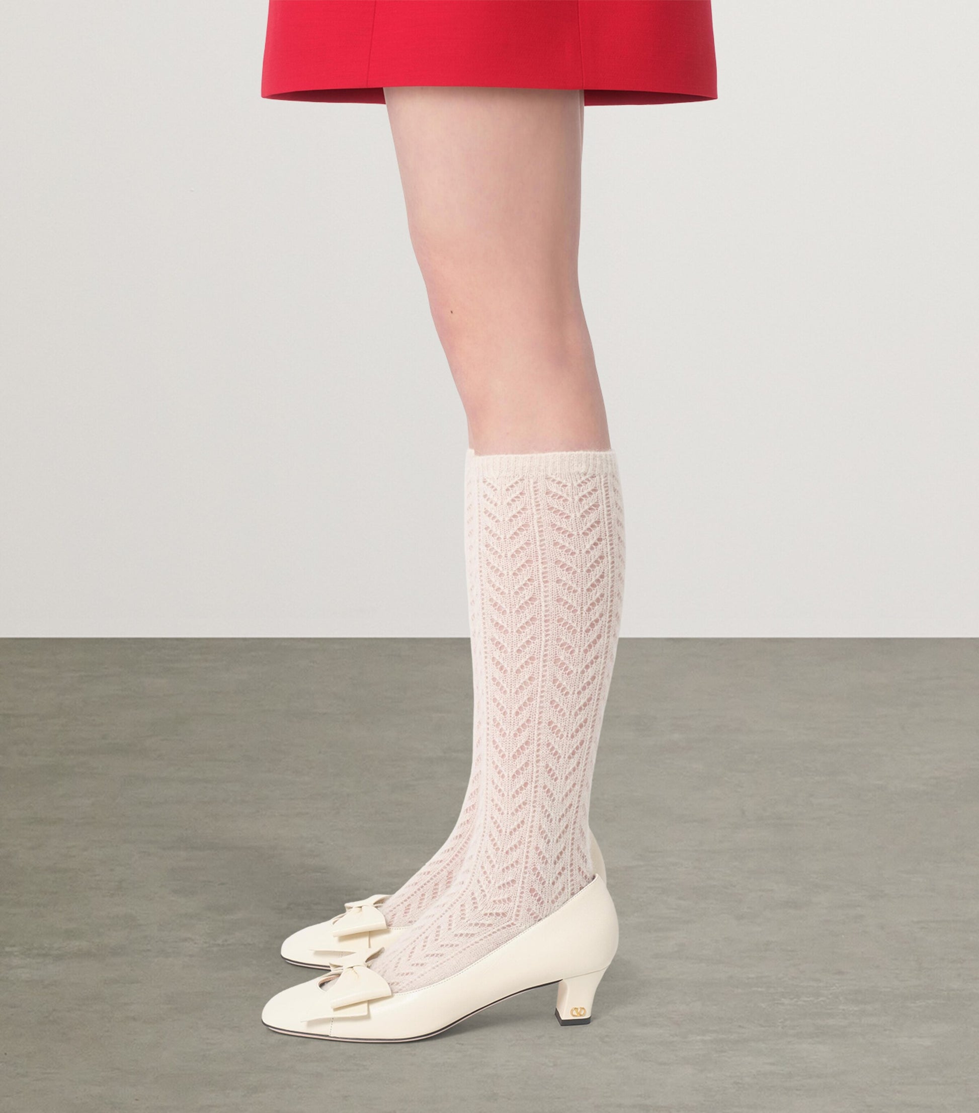 Valentino Red Virgin Wool-Silk Bow Mini Dress