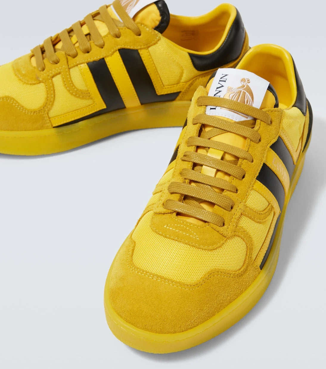 Lanvin - Clay leather-trimmed sneakers