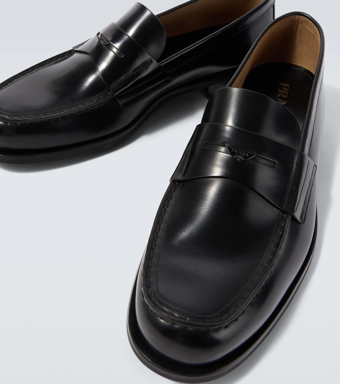 Prada - Leather penny loafers