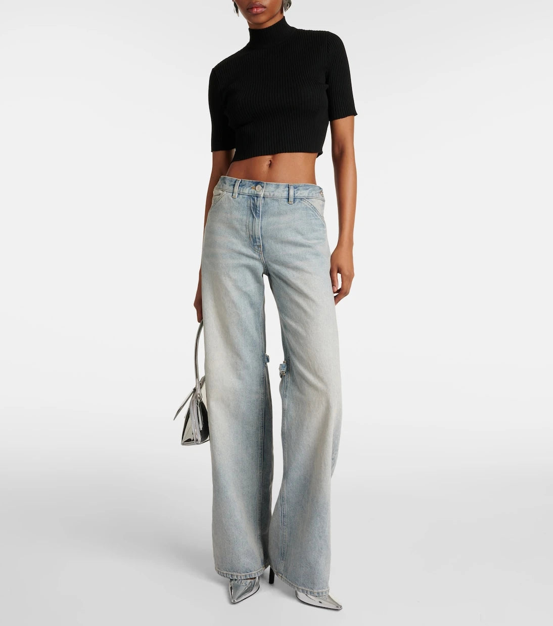 Courrèges - Sailor mid-rise wide-leg jeans