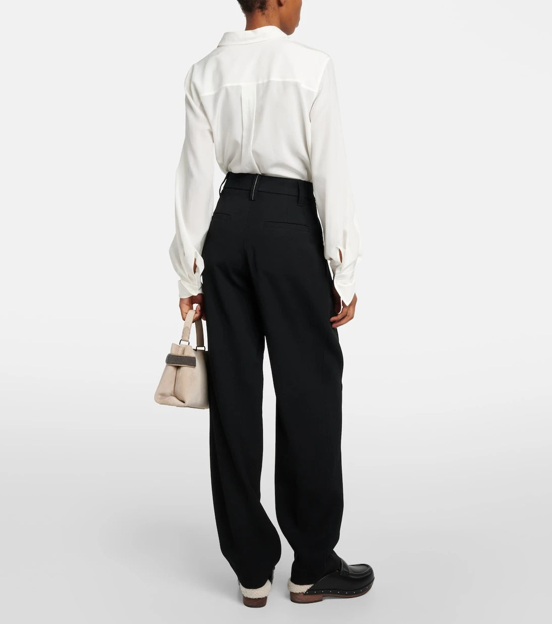 Brunello Cucinelli - High-rise gabardine wide-leg pants