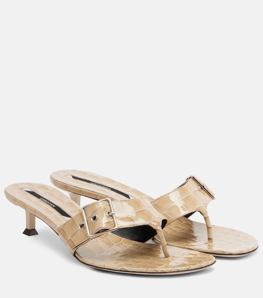 Christen - Helix 35 patent leather thong sandals