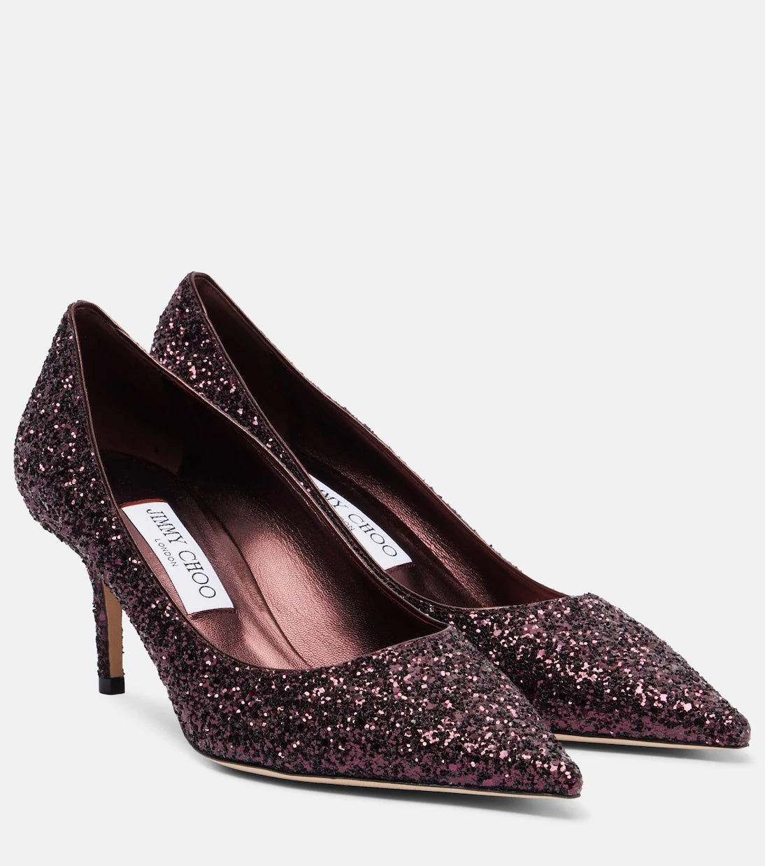 Jimmy Choo - حذاء بكعب Love 65 مزين بالجليتر