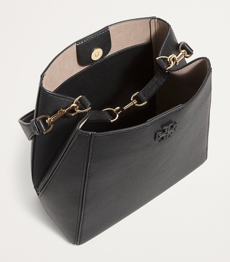 Black Small Leather McGraw Bucket Bag