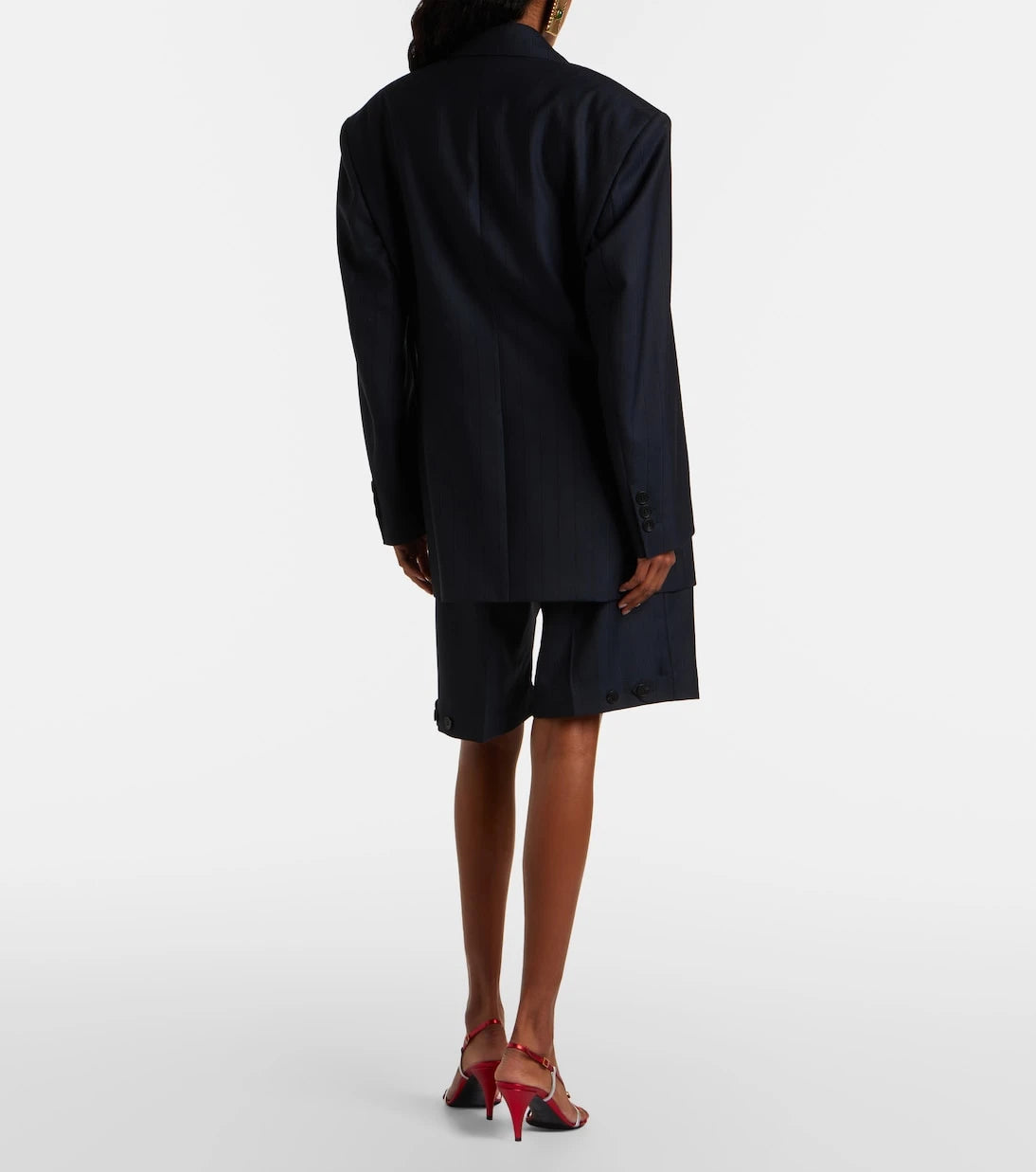 Versace - Pinstriped virgin wool Bermuda shorts