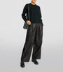 Leather Wide-Leg Trousers
