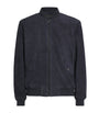 PAIGE Grey Suede Chen Bomber Jacket