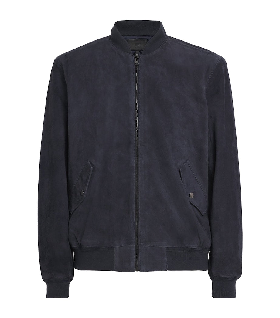 PAIGE Grey Suede Chen Bomber Jacket
