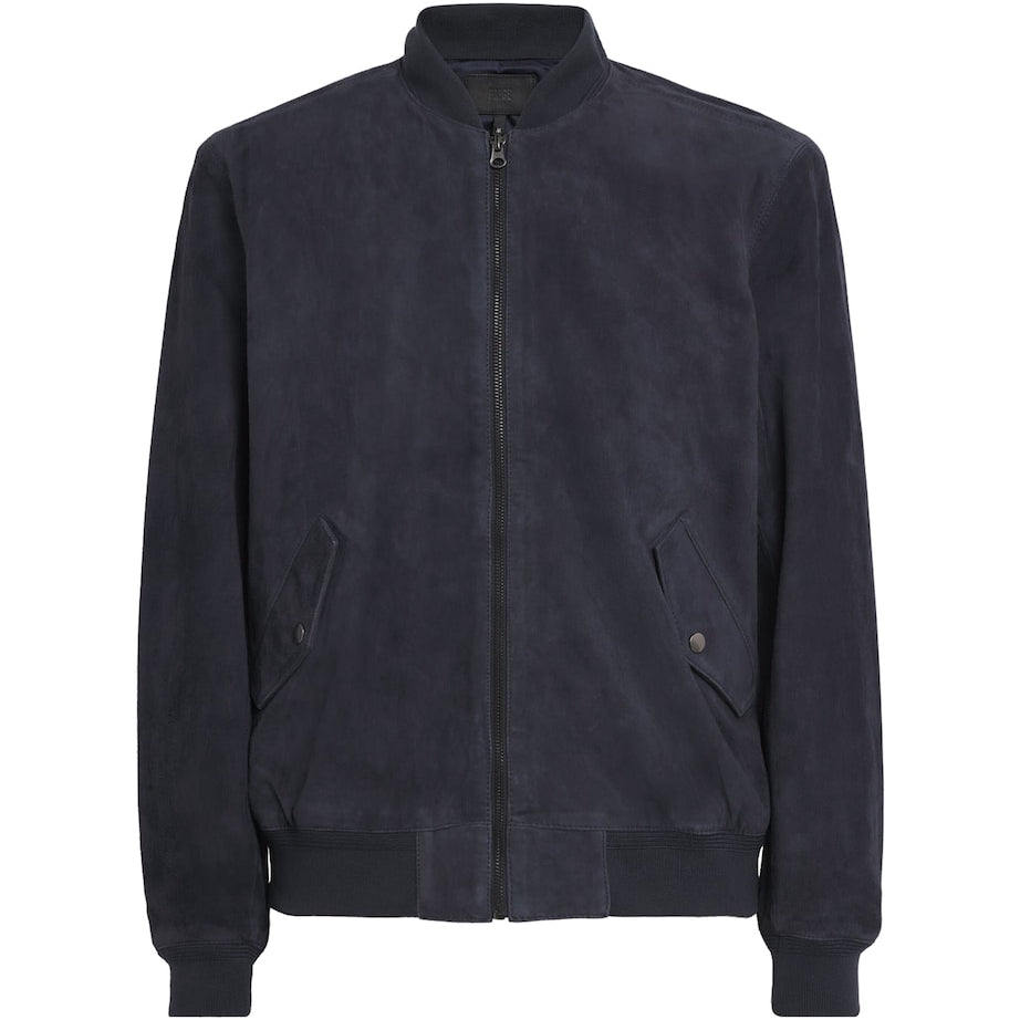 PAIGE Grey Suede Chen Bomber Jacket