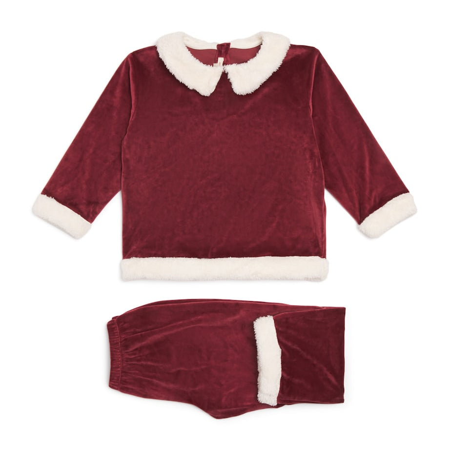 Velvet Christmas T-shirt and Trousers Set (9-24 Months)