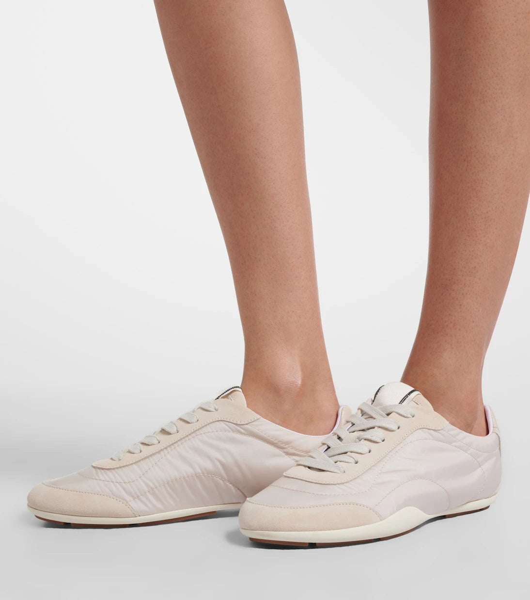 Brunello Cucinelli - Monili suede-trimmed sneakers