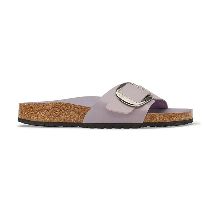 Birkenstock Kadın Deri Terlik Madrid Big Buckle Natural Leather Patent