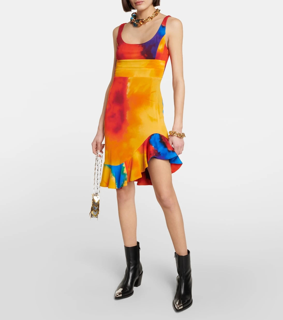 Rabanne - Printed asymmetrical minidress