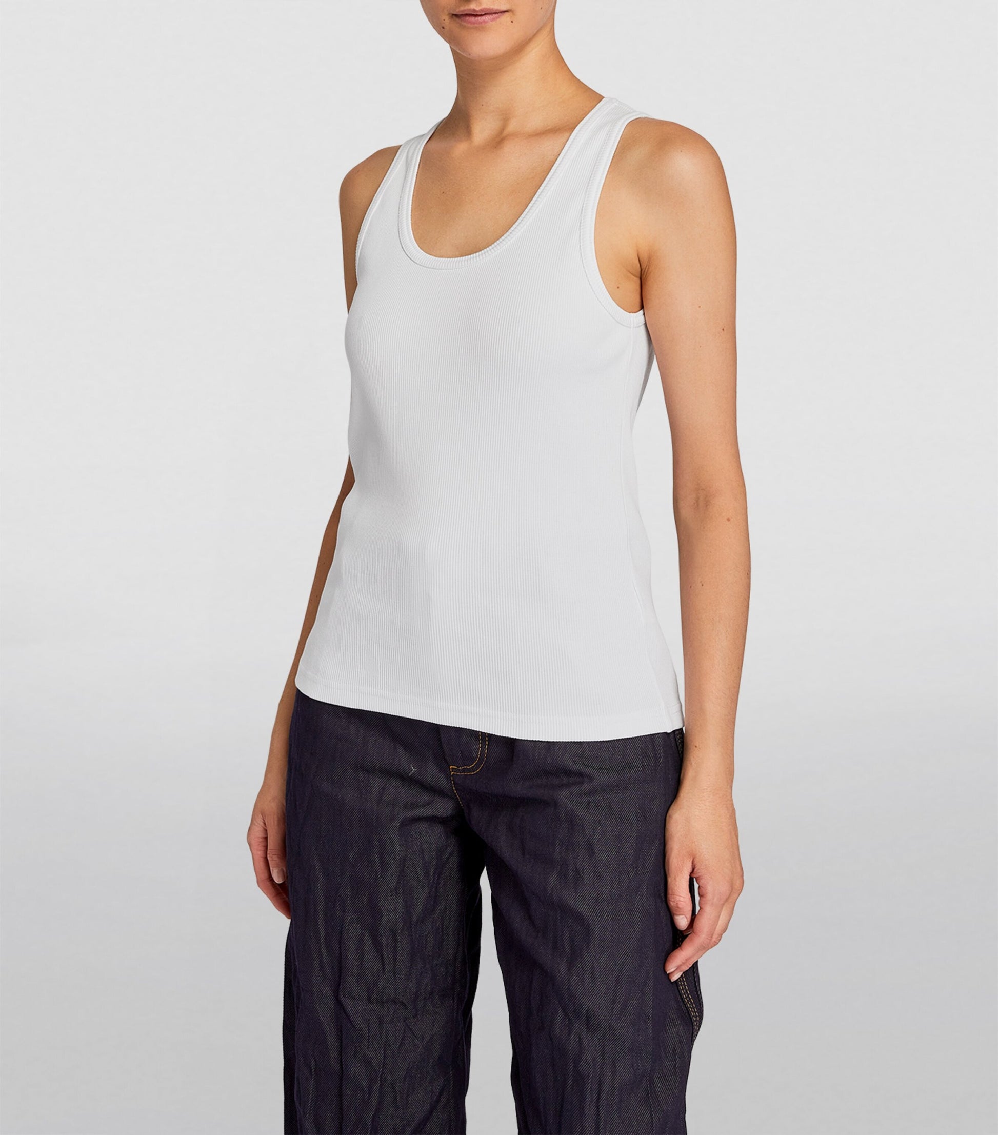 Bottega Veneta White Stretch-Cotton Tank Top