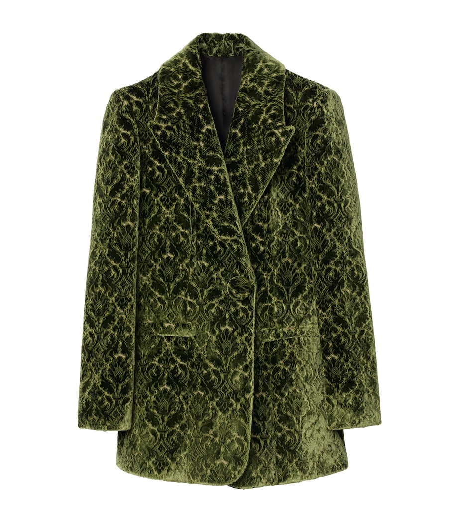 Green Velvet Damask Baroque Blazer