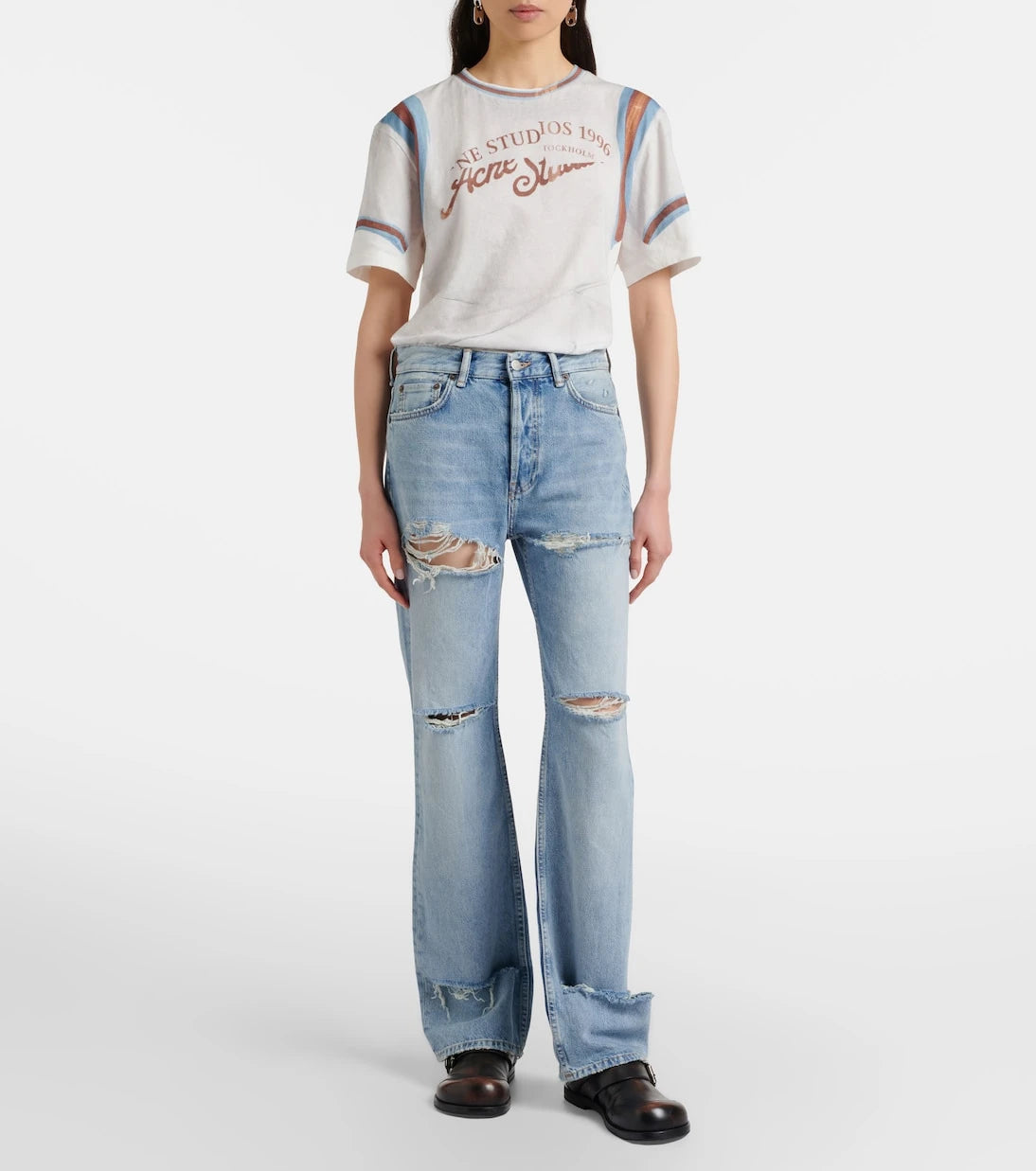 Acne Studios - جينز بقصة مستقيمة ومظهر عتيق (Distressed)
