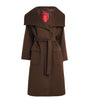 Brown Wool-Cashmere Wrap Coat
