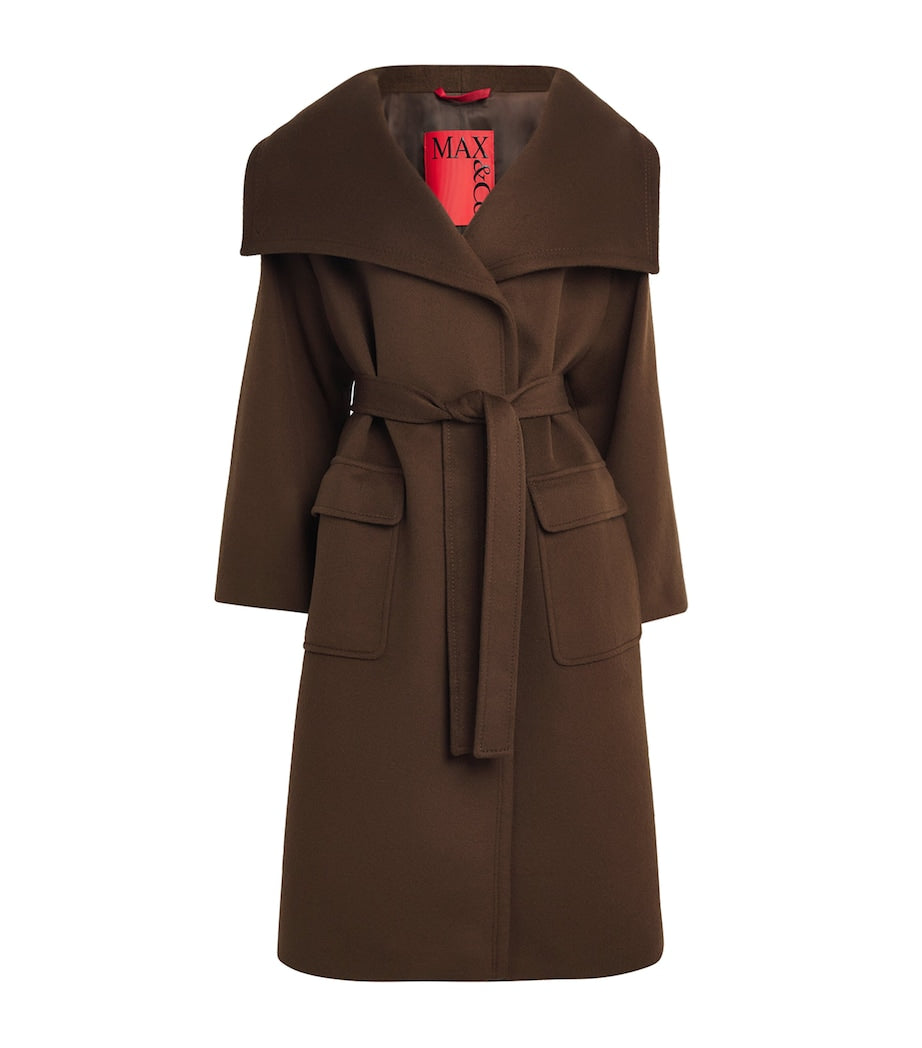 MAX&Co. Brown Wool-Cashmere Wrap Coat