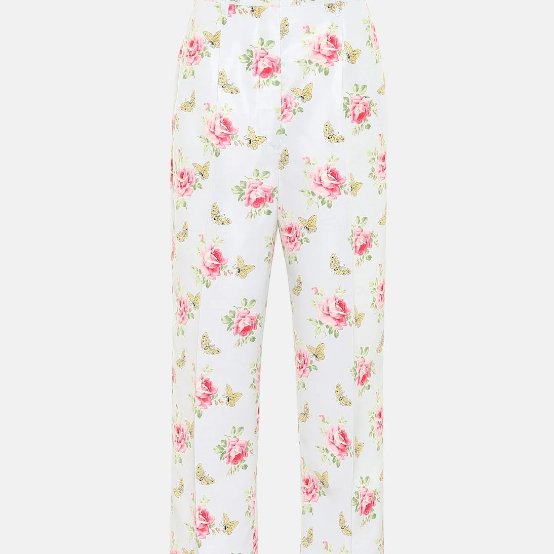 Prada - Floral high-rise silk pants